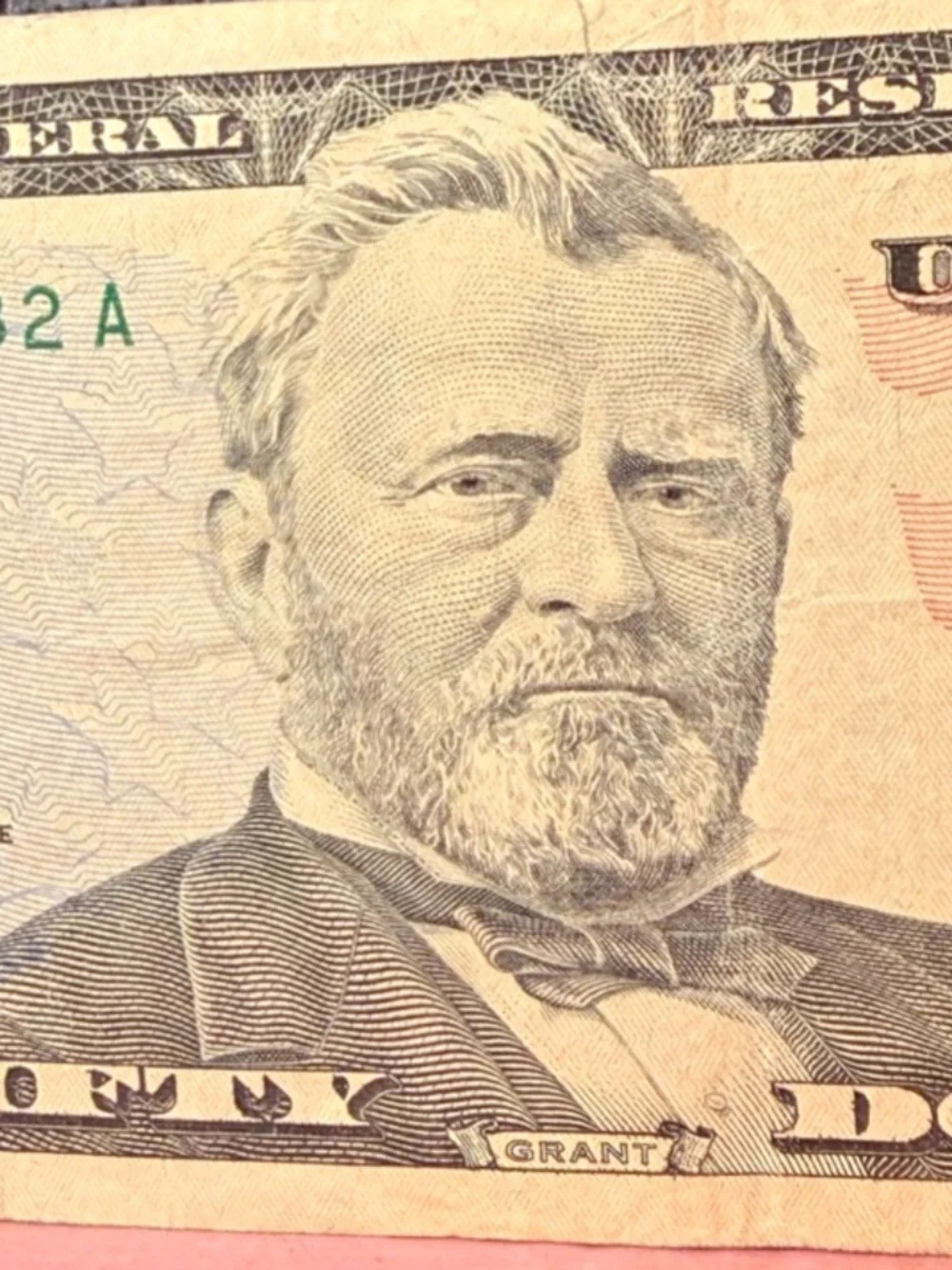 $50 Bill 2004 Slight Tear Low # Gg 05820082 A #206529475118
